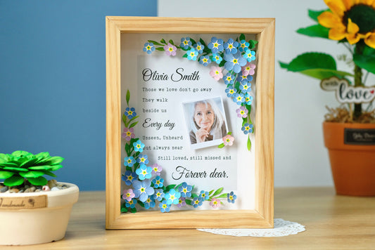 Memorial Shadow Box, Those We Love Don't Go Away, Memorial Flower Shadow Box, Sympathy Gift