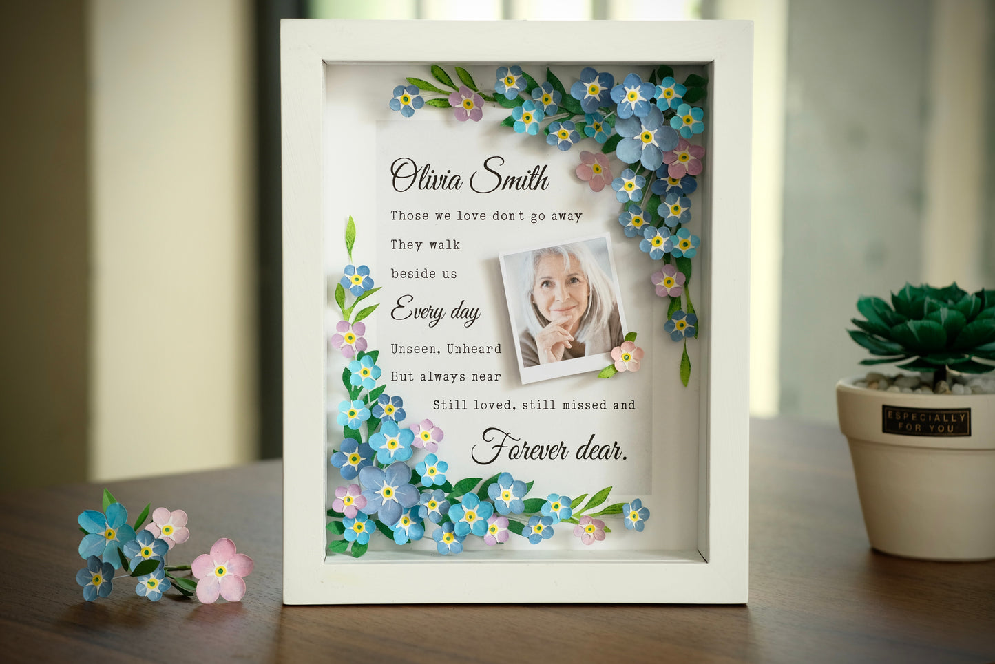 Memorial Shadow Box, Those We Love Don't Go Away, Memorial Flower Shadow Box, Sympathy Gift